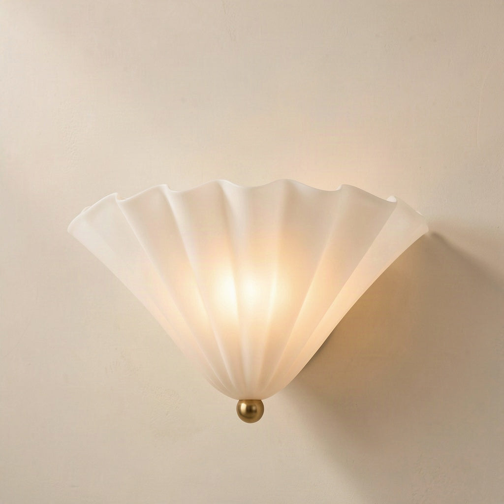 Pleated Glass With a Brass Foot